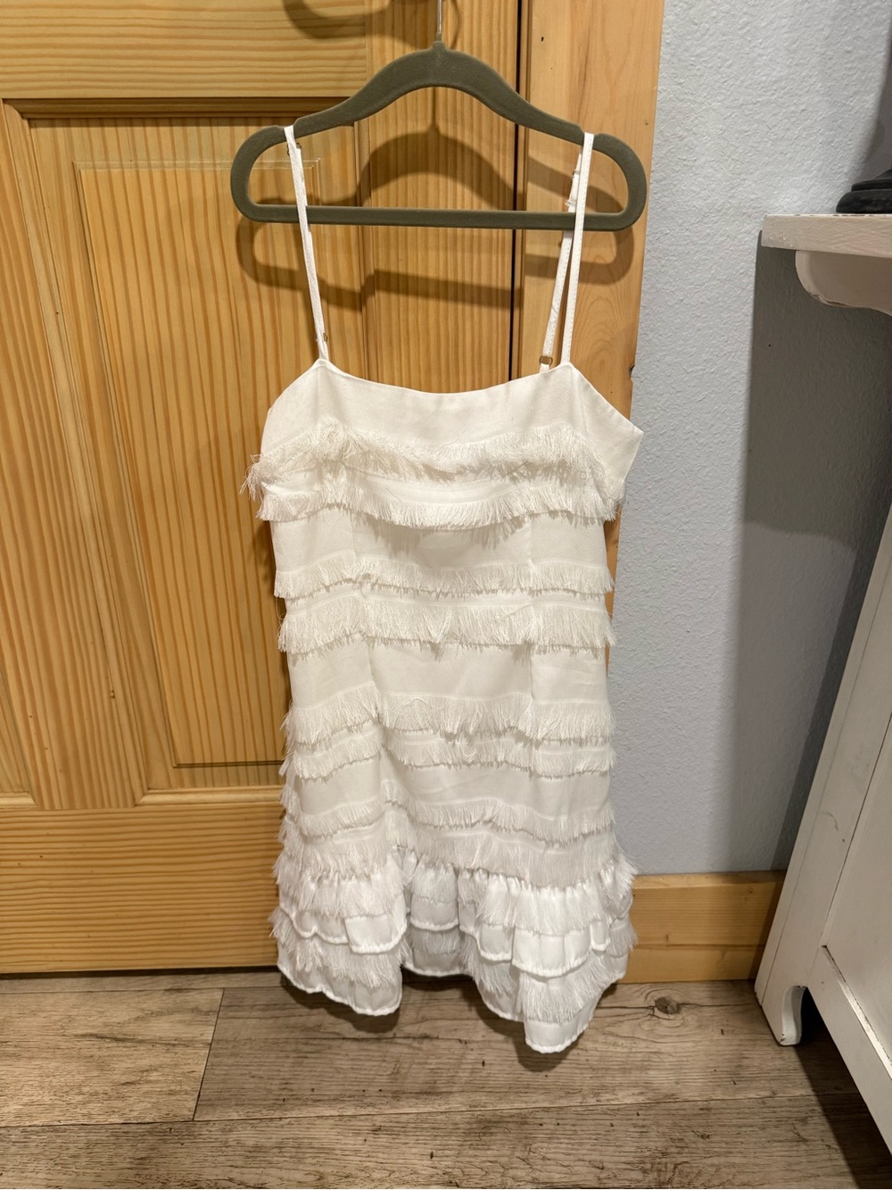 Princess Polly White Fringe Mini Dress (Worn Once!)